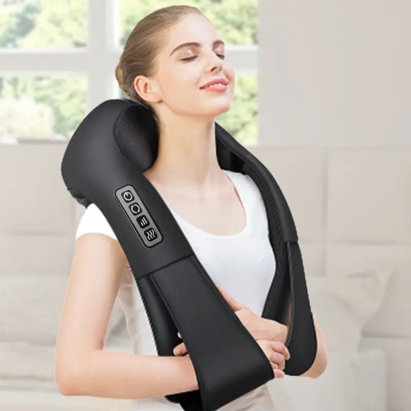 Electric Shiatsu Back Neck Shoulder Massager with Heat Kneading Body Car Home UK 8