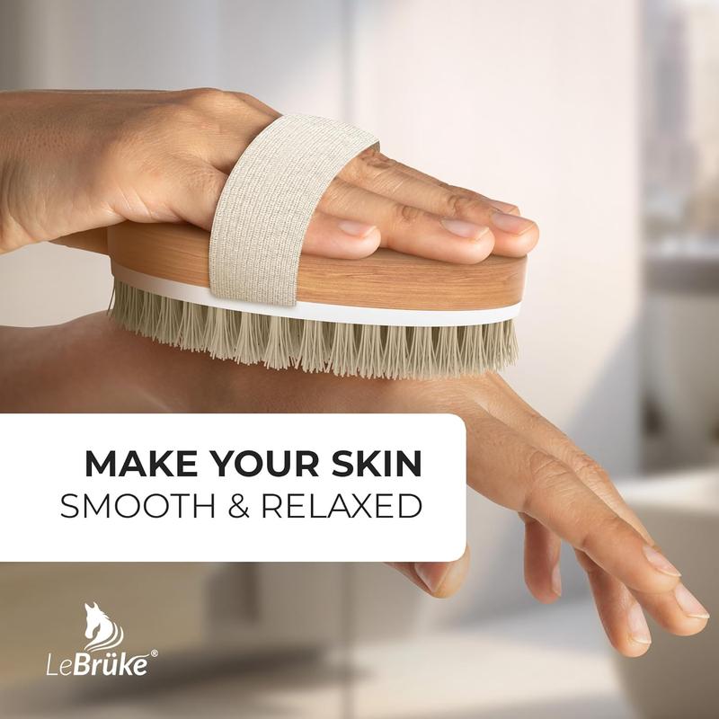 Lebrüke Dry Body Brush - with Practical Storage Bag - Perfect for Removing Dead Skin - Exfoliating Bath Brush 2