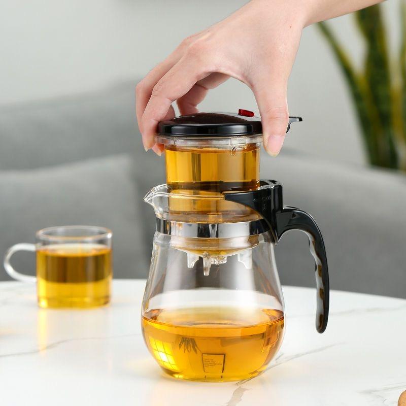 Heat Resistant Glass Teapot Puer Kettle Tea Infuser Chinese Kung Fu Teawear Set High Borosilicate Thickening Heatable Pot Teacup 3