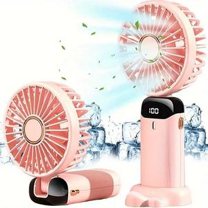 Portable Handheld Fan, USB Rechargeable Cooling Fan, Adjustable Fan for Home Office School Travel