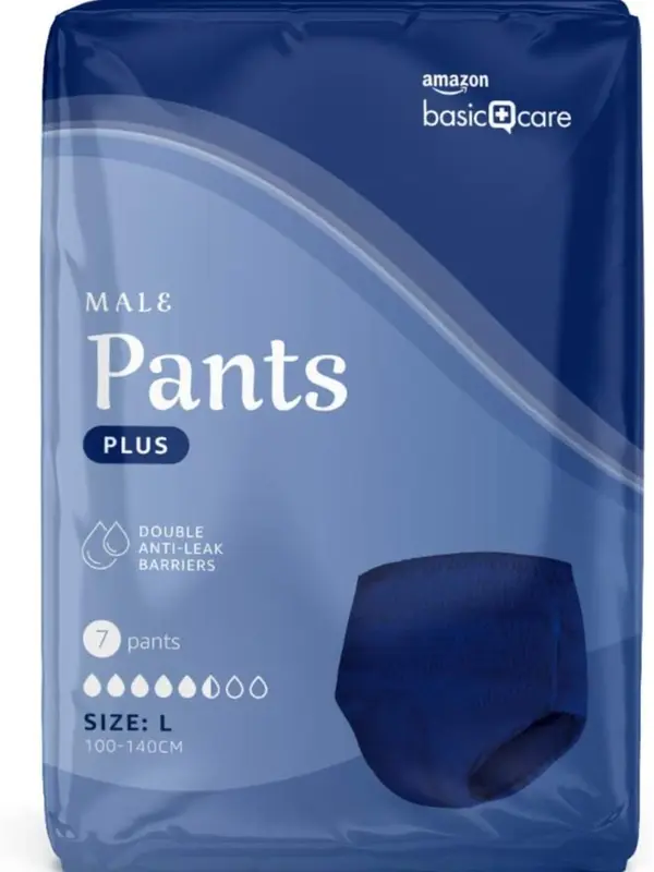 (FAST DELIVERY) Amazon Basic Care Men’s Pants Plus Medium, 28 Count (4 Packs of 7), Blue 6