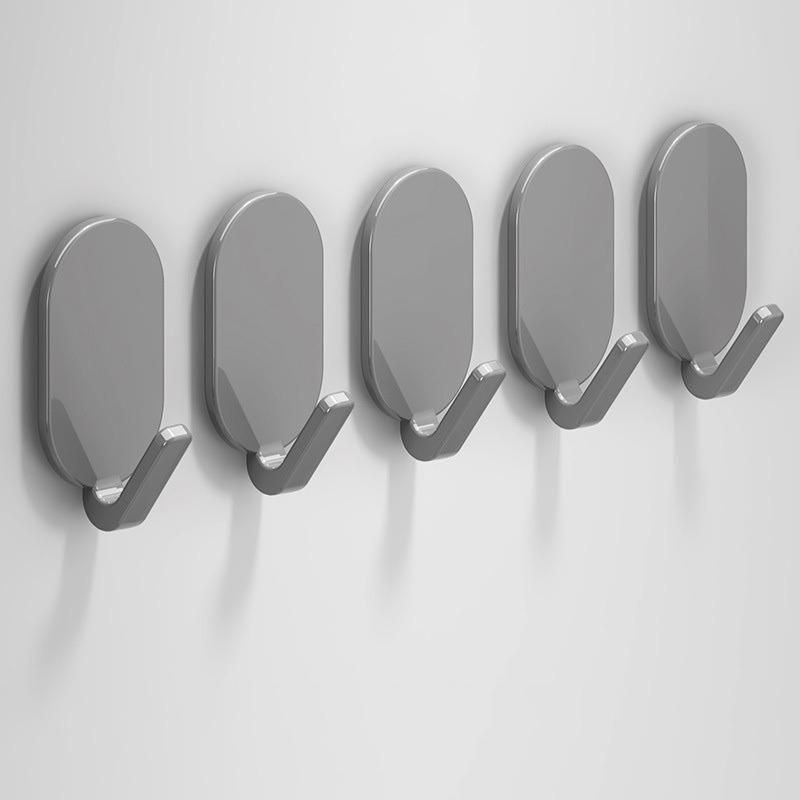 5pcs Heavy-Duty Adhesive Hooks, No Drilling Needed, Ideal For Bathroom And Toilet, Effortlessly Hang Towels On Walls Or Doors, Leaves No Traces Behind 6