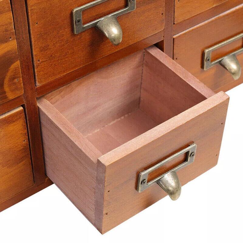 Desktop Small Wooden Chest of Drawers Storage Unit Cabinet Shelves Organiser Box 4