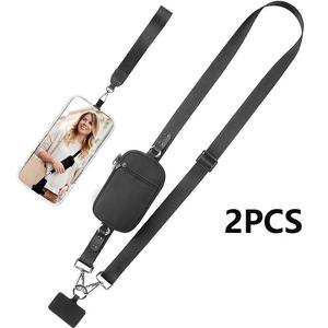 Adjustable Phone Lanyard, 2 Counts/set Phone Crossbody Wrist Strap with Zipper Bag, Phone Strap Crossbody Compatible with Most Phones