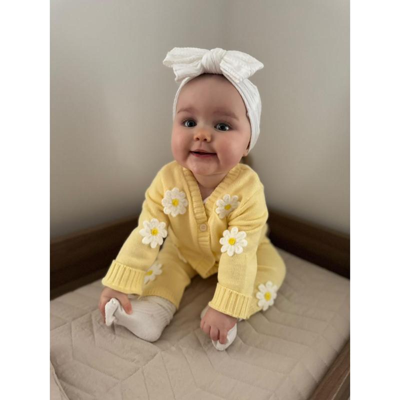 White Cable Knit Larger Bow Headband 0