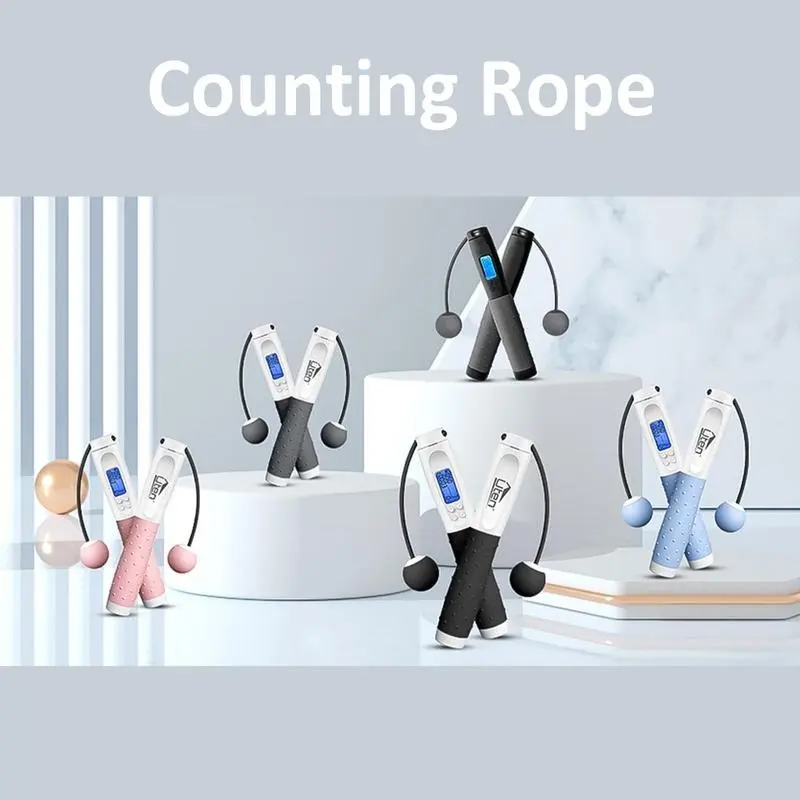 Uten Ropeless Skipping Rope with Counter(3m), Adjustable Digital Jump Rope with Calorie Counter, Non-Slip Handles, Weighted Handles Speed Rope for Adults/ Kids, Exercise Equipment for Fitness, Crossfit, Exercise, Boxing, MMA, Gym 4
