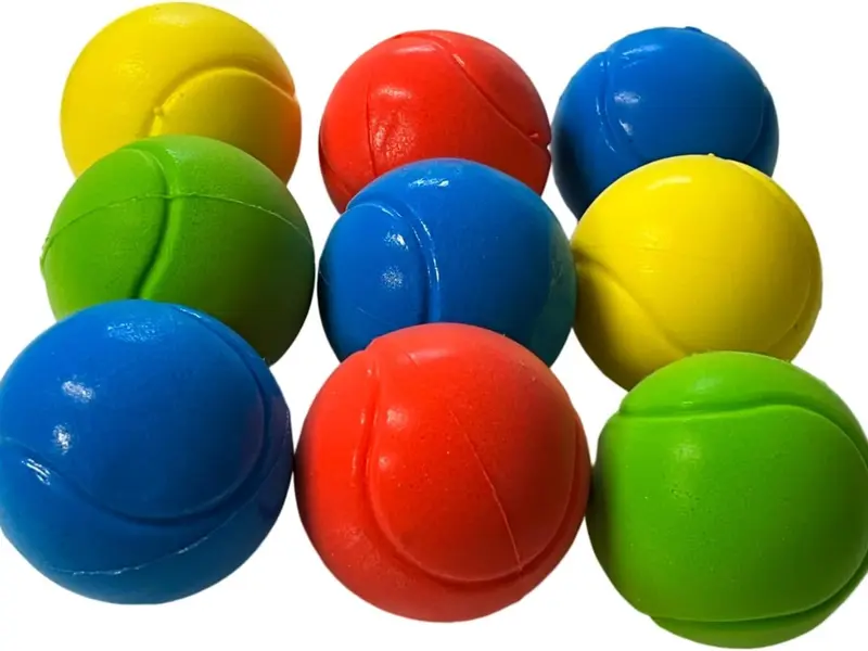 E-Deals 70mm Soft Foam Tennis Balls - Pack of 9 - Assorted Colours - Lots of fun for summer holidays - Indoor and Outdoor Play 1