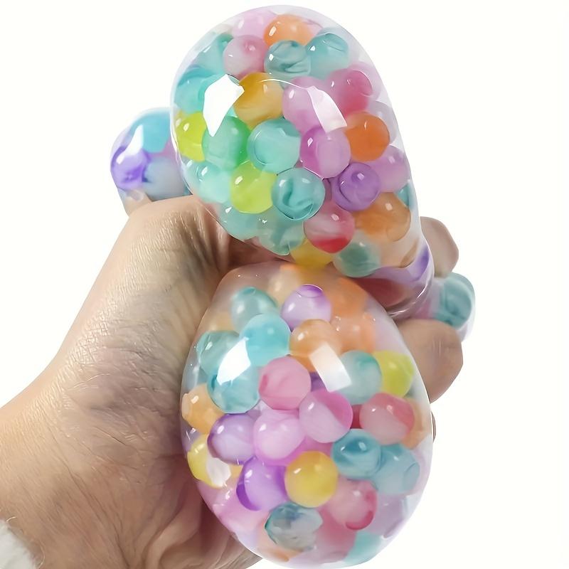 A&H      Rainbow Water Beads Stress Squeeze Ball with Grape Cluster Design - A Colorful Hand Exercise Grip Ball for Decompression and Anxiety Relief 4