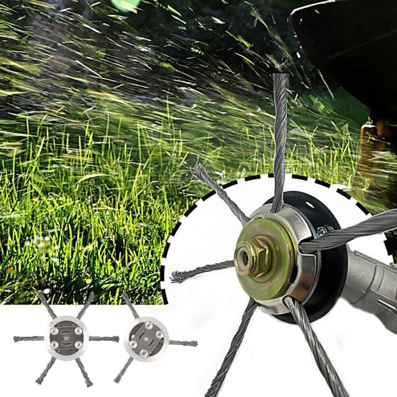 Steel Wire Wheel Grass Trimmer Head, Lightweight Lawn Mower Attachment, Electric Weed Eater Edger Tool for Garden Landscaping, Circular, Parts 1