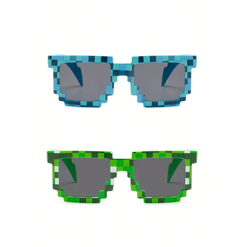 1pc/2/4/8/16pcs Mosaic Glasses For Teen Boys And Girls - Stylish And Personalized Pixel Eyewear 4