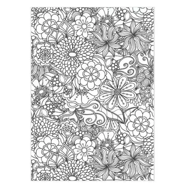 Pack of 2 A4 Adults Colouring Books Flower Animals Relax Colour Therapy Anti Stress Book 1
