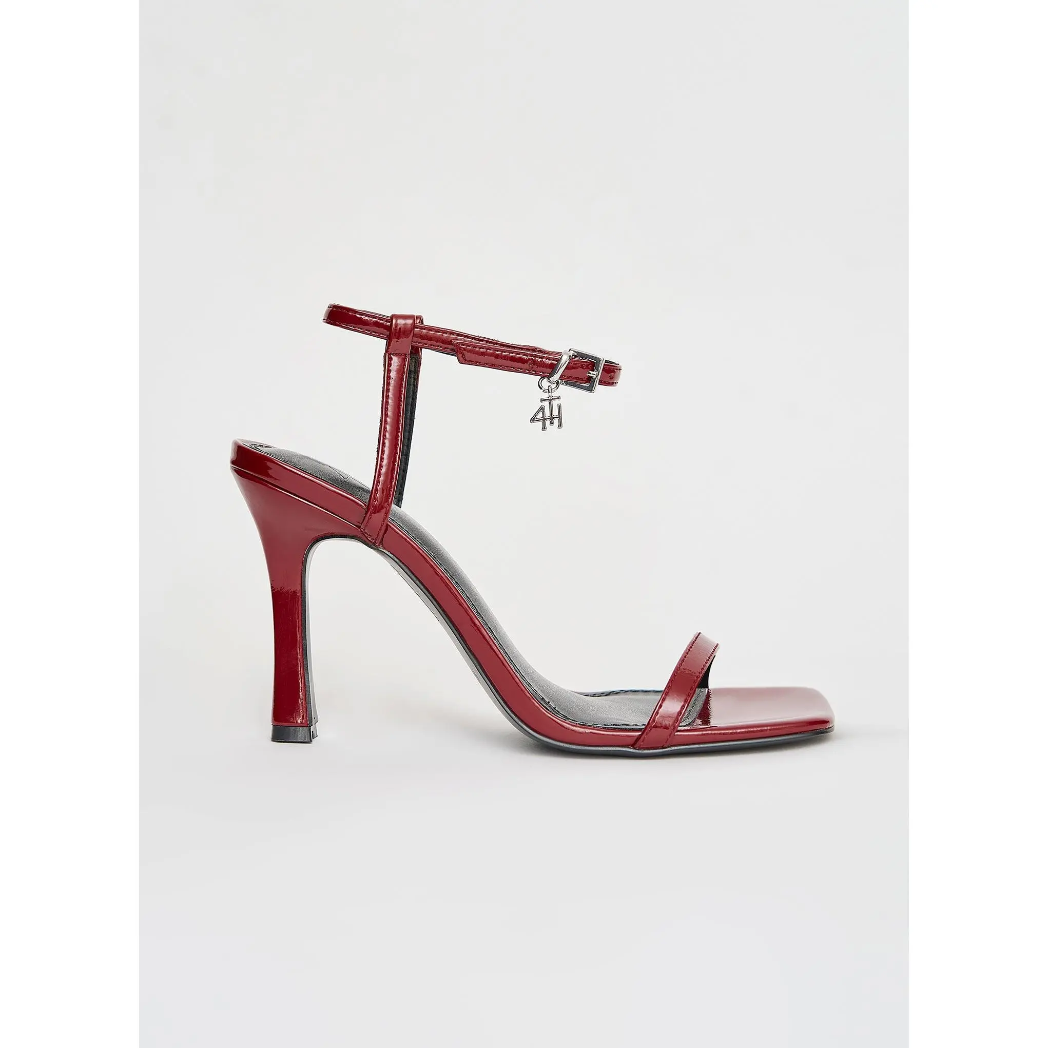 4th & Reckless Women's Red Strappy Heeled Patent Sandal- Berlin