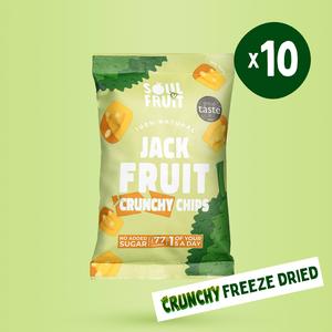 Jackfruit Freeze Dried Crisps (10 Bags) - Crunchy Freeze Dried Snack - 100% Fruit - Natural Snack, No added sugar, high in fibre, 1 of your 5 a day