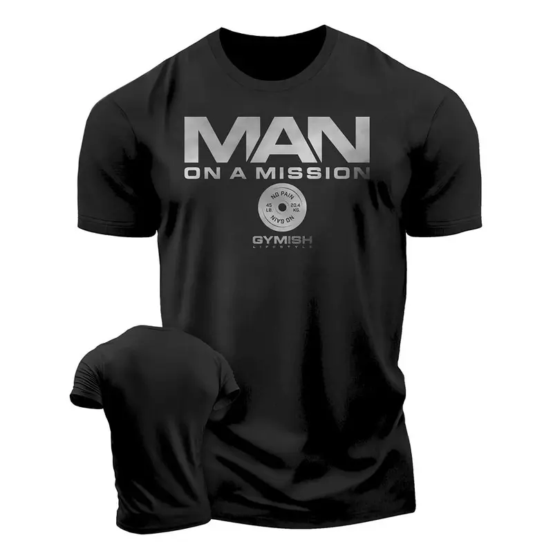 New spring, summer and autumn 3D printed sports T-shirts gym T-shirts high quality cotton men's short-sleeved muscle man tough T-shirt 3
