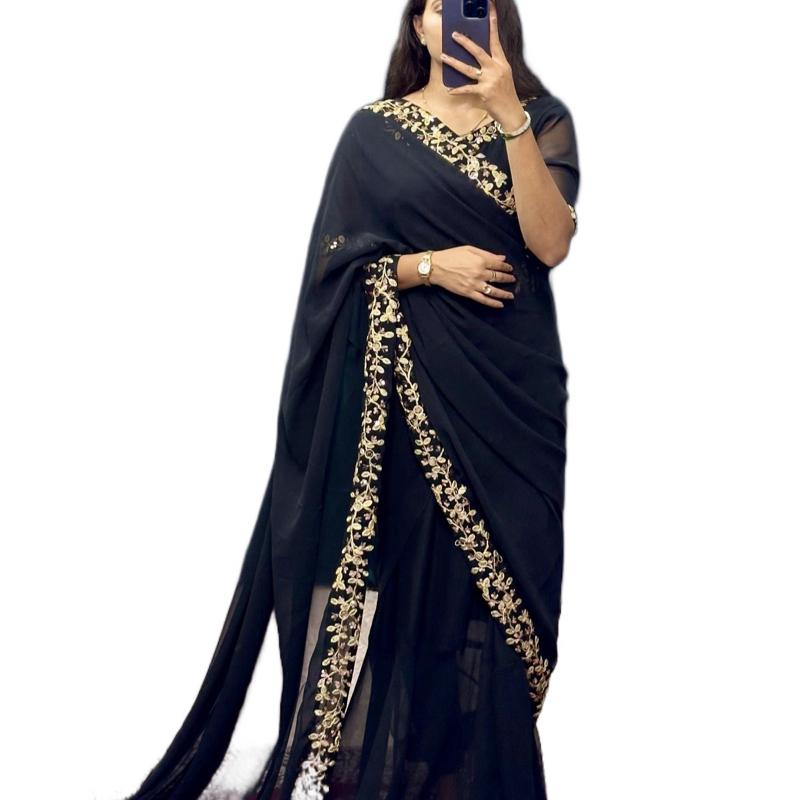 Georgette  Ready to wear Gown Saree Womenswear Asian Comfort 7