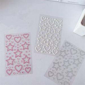 Rhinestone Heart & Star Shaped Sticker (3 Counts), Self Adhesive Decorative Sticker, DIY Decals for Scrapbooking, Journaling, Gift Wrapping, Crafting Kit