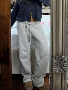 Women's Casual Fitted Sweatpants, Plain Design, Street Style, Moderate Fabric, Fall & Winter Fashion, Basic Versatile Long Pants