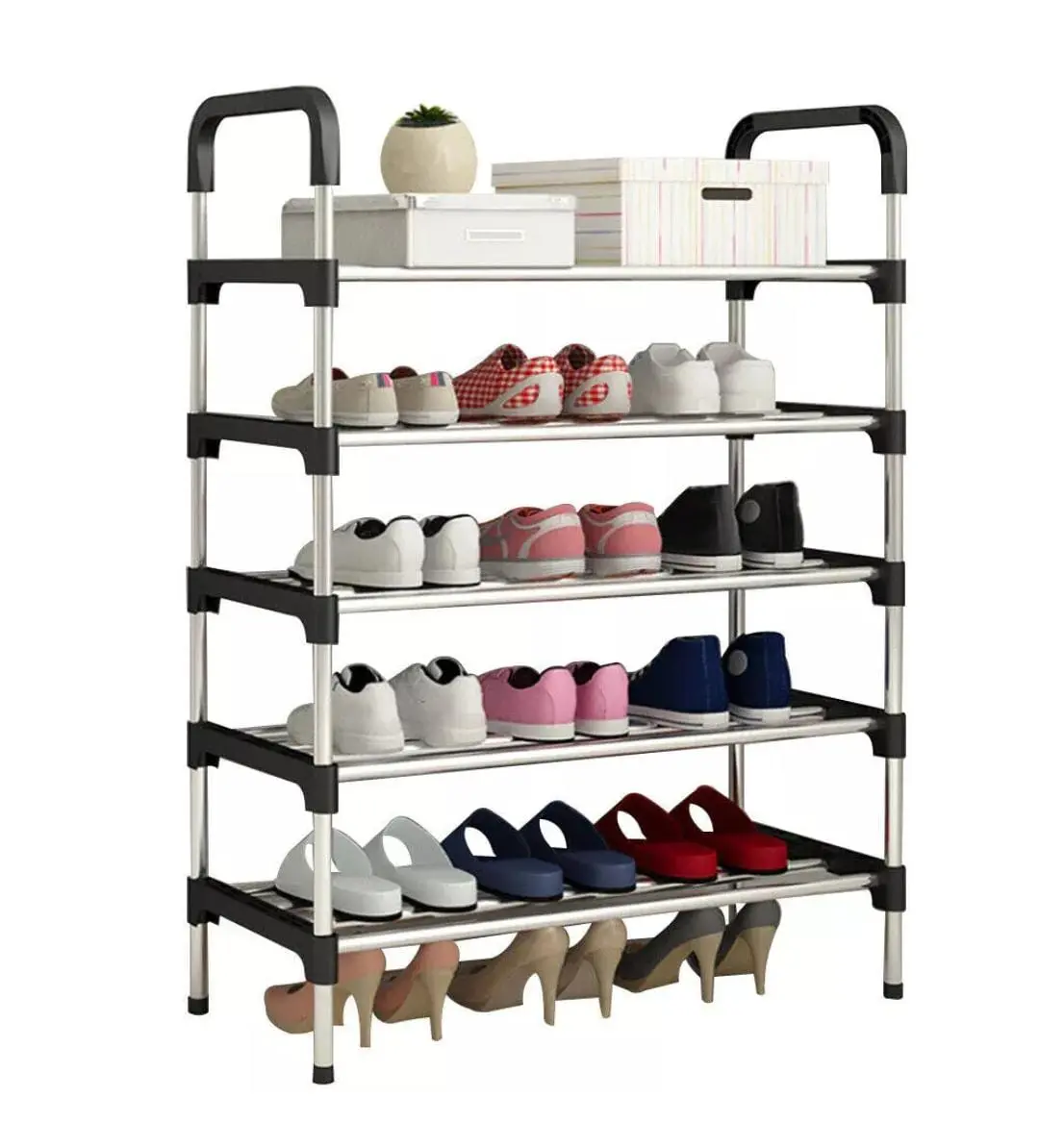 PORTABLE 4-6 TIER SHOE RACK STAND COMPACT SPACE SAVING STORAGE ORGANISER SHELF shelving  unit large  capacity  shoe  rack shoe  racks shoe  rack  organizer