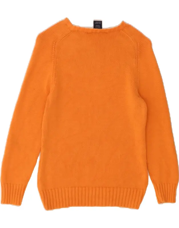 Pre-Owned Vintage RALPH LAUREN Womens Boat Neck Jumper Sweater UK 8 Small Orange Cotton 2
