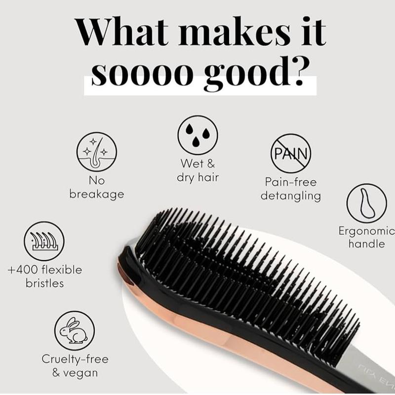 Detangle Hair Brush for Curly Hair, Straight, Dry & Wet Hair - Detangling Hair Brush for Thick Hair & Fine - Curly Hair Brush for Kids, Women, & Toddlers - Vegan Detangler Hair Brush by Lily England 3