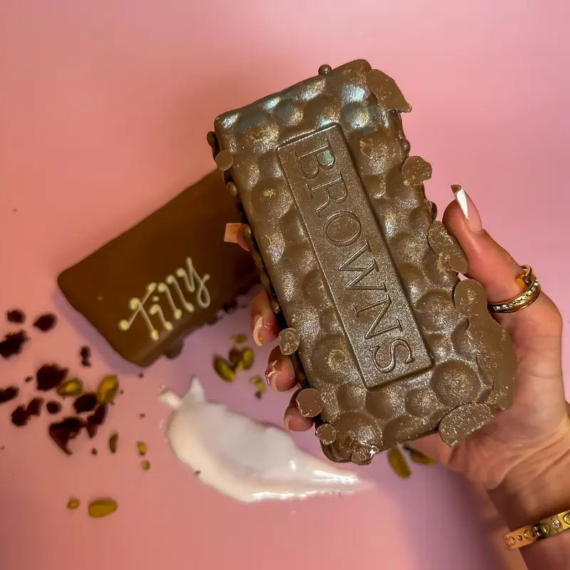 Marshmashio Brownie Bar- 300g Chocolate Bar Dessert Bonbon viral pistachio 3