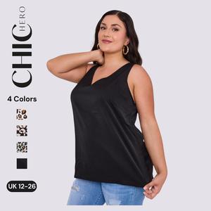 ChicHero Soft Strappy Sleeveless V-Neck Vest for Women - Blue Elegance Fashion Love Medium Overall - Machine Washable, Loose Fit, Minimalist Style cold  shoulder  tops tops black  friday  sale