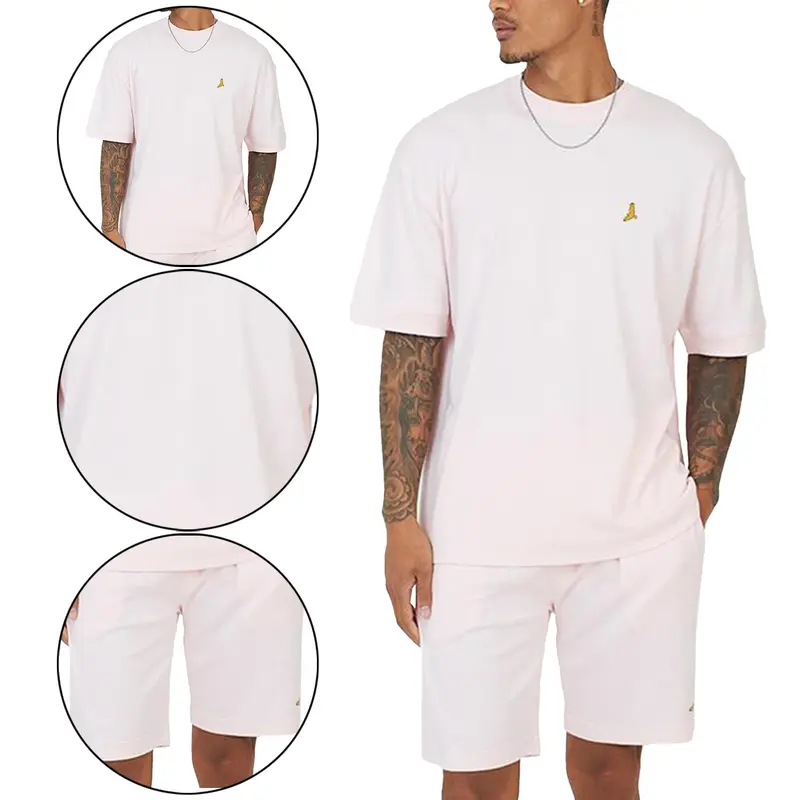 Brave Soul Mens 2 Piece Short Set Sleeve Crew Neck T-Shirt Stretch Top Bottom Gym Fitness Lounge Holiday Outfit Menswear S-XXL 2