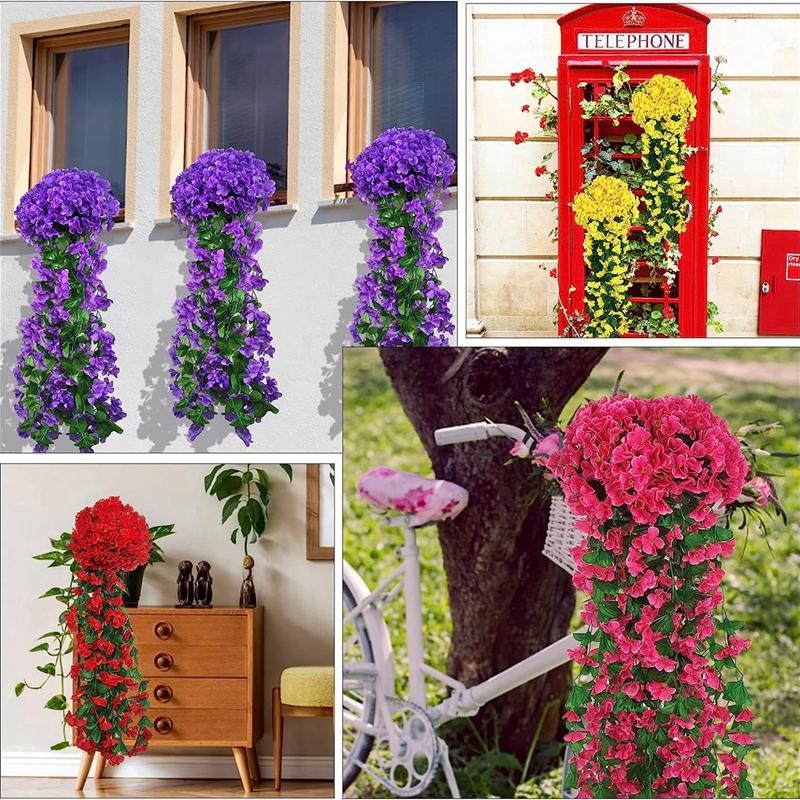 Artificial Flower Silk Violet Wall Hanging Wedding Scene Decor Home Potting Outdoor Garden Party Festival parts diy gift Hotsale Decorative Fruit 1