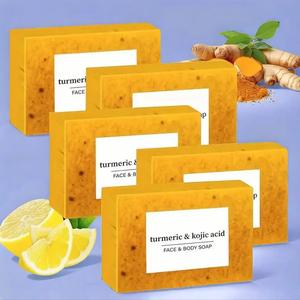 Hydrating Turmeric & Kojic Acid Cleansing Soaps, 3pcs Plant Based Wash Soaps, Daily Body Cleansing Herbal Soap, Moisturizing Kojic Soap, Turmeric Bar Soap, Body Washes Soap, Turmeric Bar Soap, Facial Cleanser, Kojic Moisture Soap Fragrance