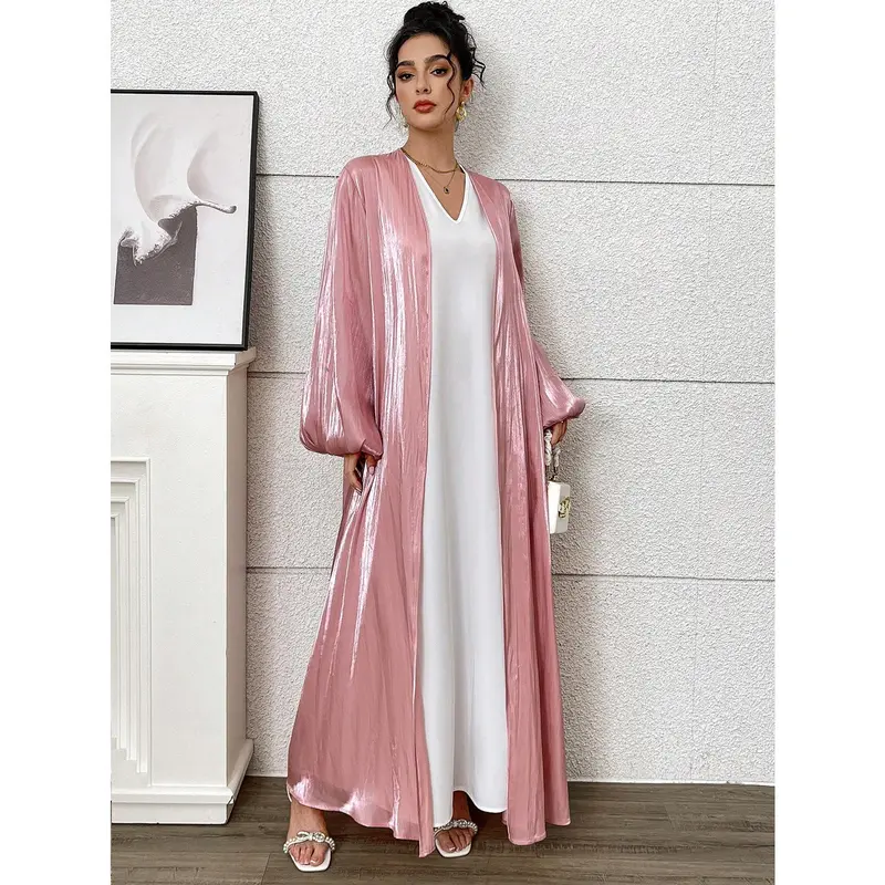 Women's Simple Fashion Casual Arabic Abaya Robe, Everyday Wear, Abayas[S20] muslim  clothes outfit dress for muslim abayas pink auk 2