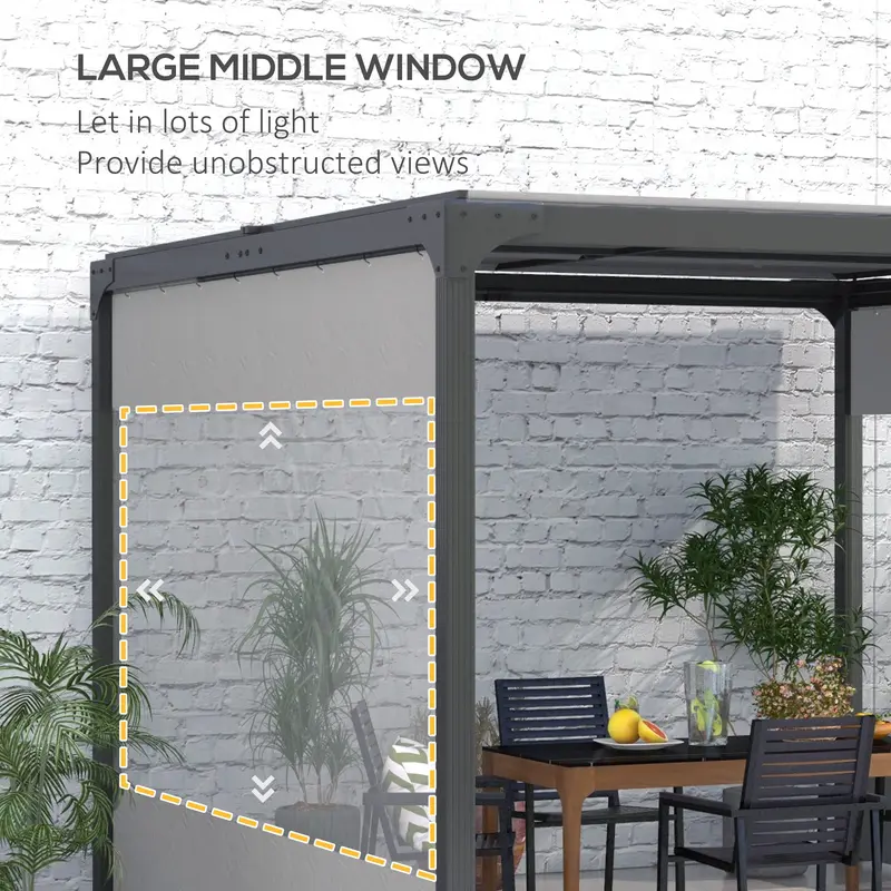 Outsunny Set of Two 3 x 2m Replacement Pergola Panels - Grey 4