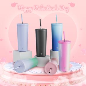 【 Convenient To Carry 】  Meoky 24oz Straw Cup, Coffee Cup, Reusablemug, Vacuum Double Wall Stainless Steelinsulated Cup, 100% Leak Proofroller, Anti Slip Bottom, Suitable Forcar Cup Holder, Travel,24-Hour Cooling And 8-Hour Insulation