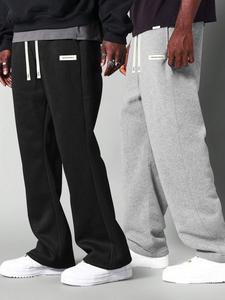 Men's Letter Tape Side Sweatpants, Casual Comfy Breathable Jogger Pants for Summer, Fashion Men's Bottoms for Daily Wear