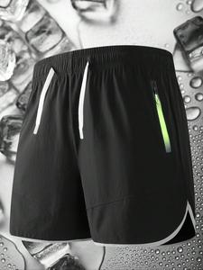 Men's Zipper Pocket Sports Shorts, Casual Breathable Comfortable Quick Drying Shorts for Running Gym Workout, Mens Sport & Outdoor Clothing for All Seasons