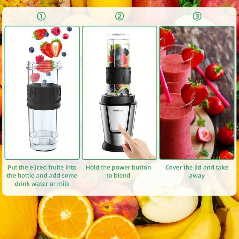 [blenders kitchen] 3-In-1 Multifunctional Food Processor 700W Portable Juicer For Baby, Blender Personal Smoothie Mixer Food Chopper 5