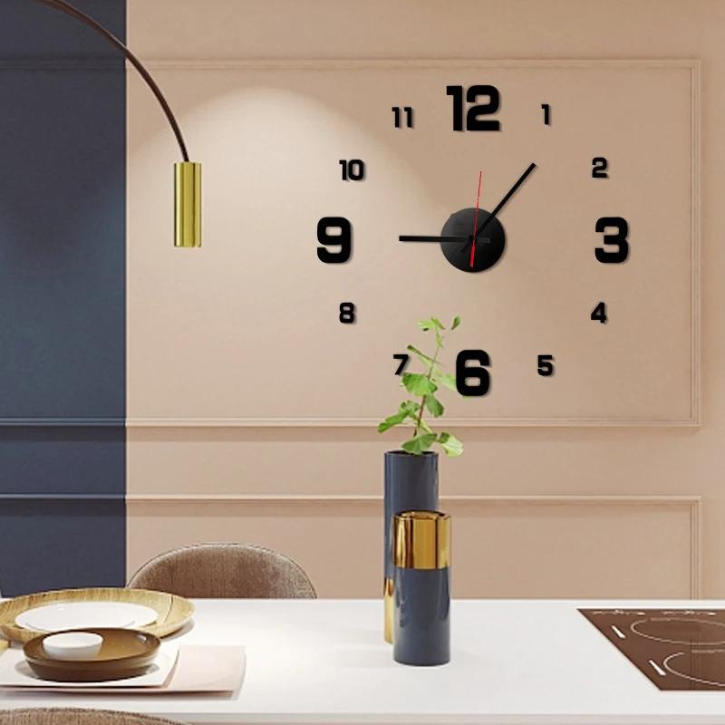 3D Frameless DIY Wall Hanging Clock Wall Stickers for Home and Office Decoration 4
