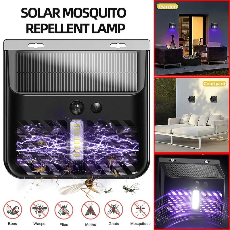 Solar Powered Mosquito Insect Killer LED Light Trap Fly Bug Zapper Lamp Outdoor humidifier  bedroom automatic  diffuser fabric  shaver bedroom  fan 3