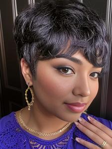 150% Density Short Human Hair Wig for Women, Pixie Cut Human Hair Wig, Hair Replacement Wig for Daily Use