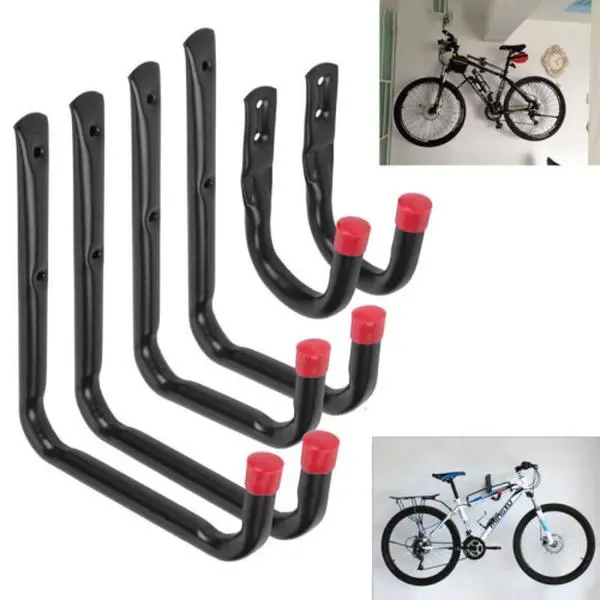 6 X Storage Hooks Wall Mounted Brackets Ladder Garage Bikes Tools Garden Shed UK