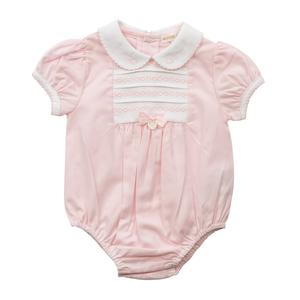 Pink Heart Smocked Romper