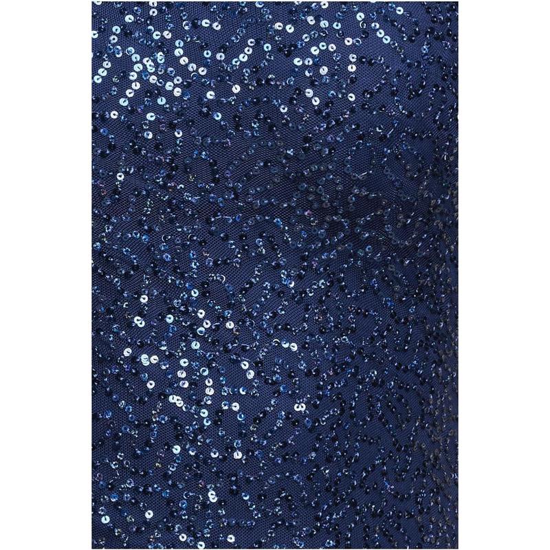 Goddiva Cowl Back Sequin Maxi Dress - Navy 3