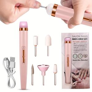 Electric Nail Drill for Women & Girls, 1 Set Professional USB Nail Drill Machine for Gel, Acrylic Nails with Drill Bits, Cordless File Set, Hand Foot Care Tool for Nail Grind Trim Polish