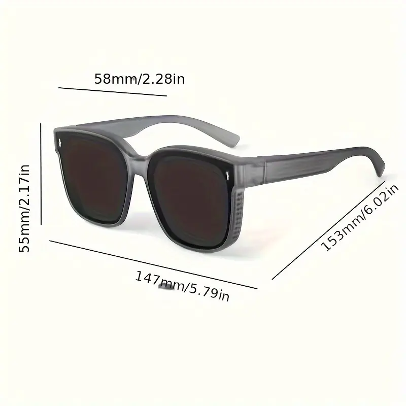 RISELDAJOR  Polarized Anti-Glare Fashion Glasses for Both Genders, Featuring a Large Square Frame. Perfect Fit Over Glasses for Driving, Beach Outings and Travel, Offering a Trendy Look. 8