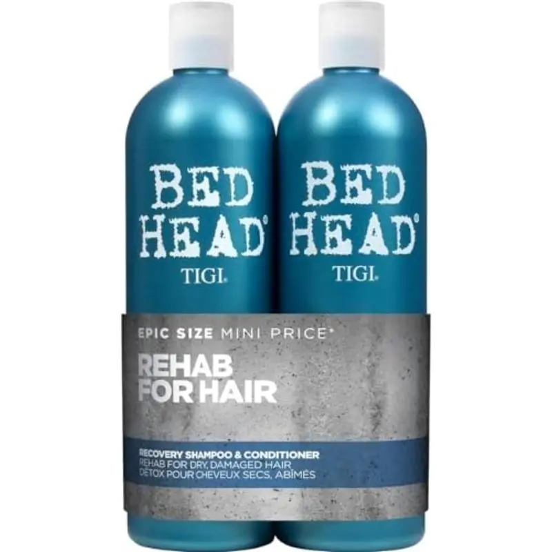 Bed Head by TIGI Recovery Shampoo and Conditioner Set for Dry and Damaged Hair, Professional Moisturising Hair Repair Treatment, 750 ml (Pack of 2) - Haircare