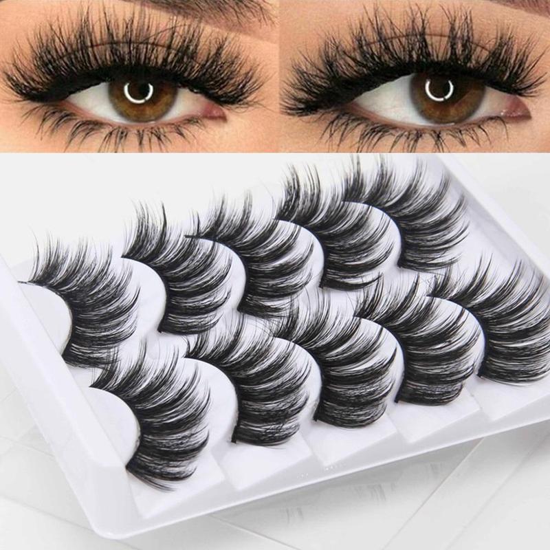 10Pairs 3D Mink False Eyelashes Wispy Cross Long Thick Soft Fake Eye Lashes UK  Cosmetic Makeup 4