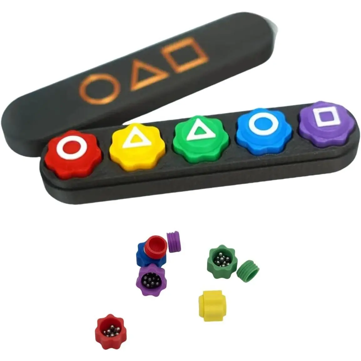 Weighted Gonggi Korean Game - Classic Korean Traditional Toss & Catch Popular Game with Steel Balls, Durable Plastic Jacks