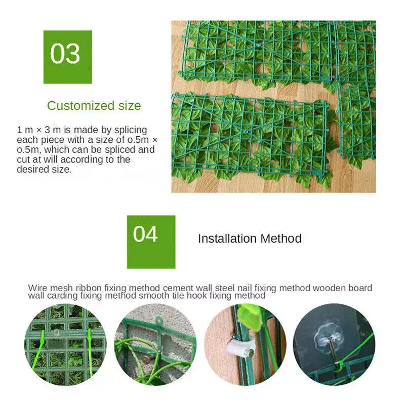 6M Artificial Hedge Fake Ivy Leaf Garden Fence Privacy Screening Roll Wall Panel 5