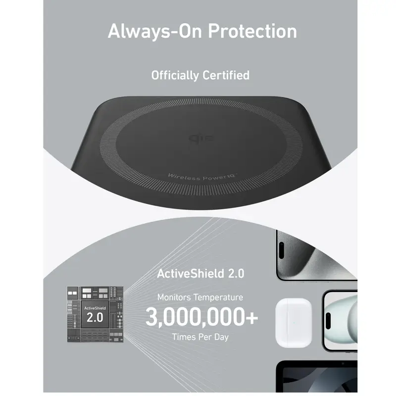 Anker MagGo Power Bank, Qi2 Certified 15W Fast MagSafe Compatible Mobile Charger, 10,000mAh Battery, Smart Display & Foldable Stand, for iPhone 15/14/13/12, Includes USB-C Cable 5