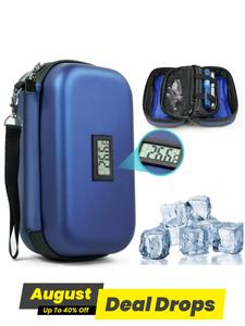 Medication Cooler Bag with Ice Bags, Large Capacity Insulin Storage Bag with Temperature Display, Travel Organizer for Diabetes