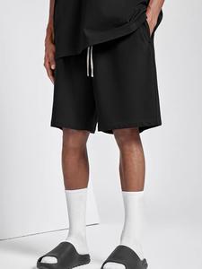 Men's Regular Fit Solid Color Drawstring Waist Shorts, Casual Comfy Breathable Shorts for Summer, Men's Bottoms for Daily Wear